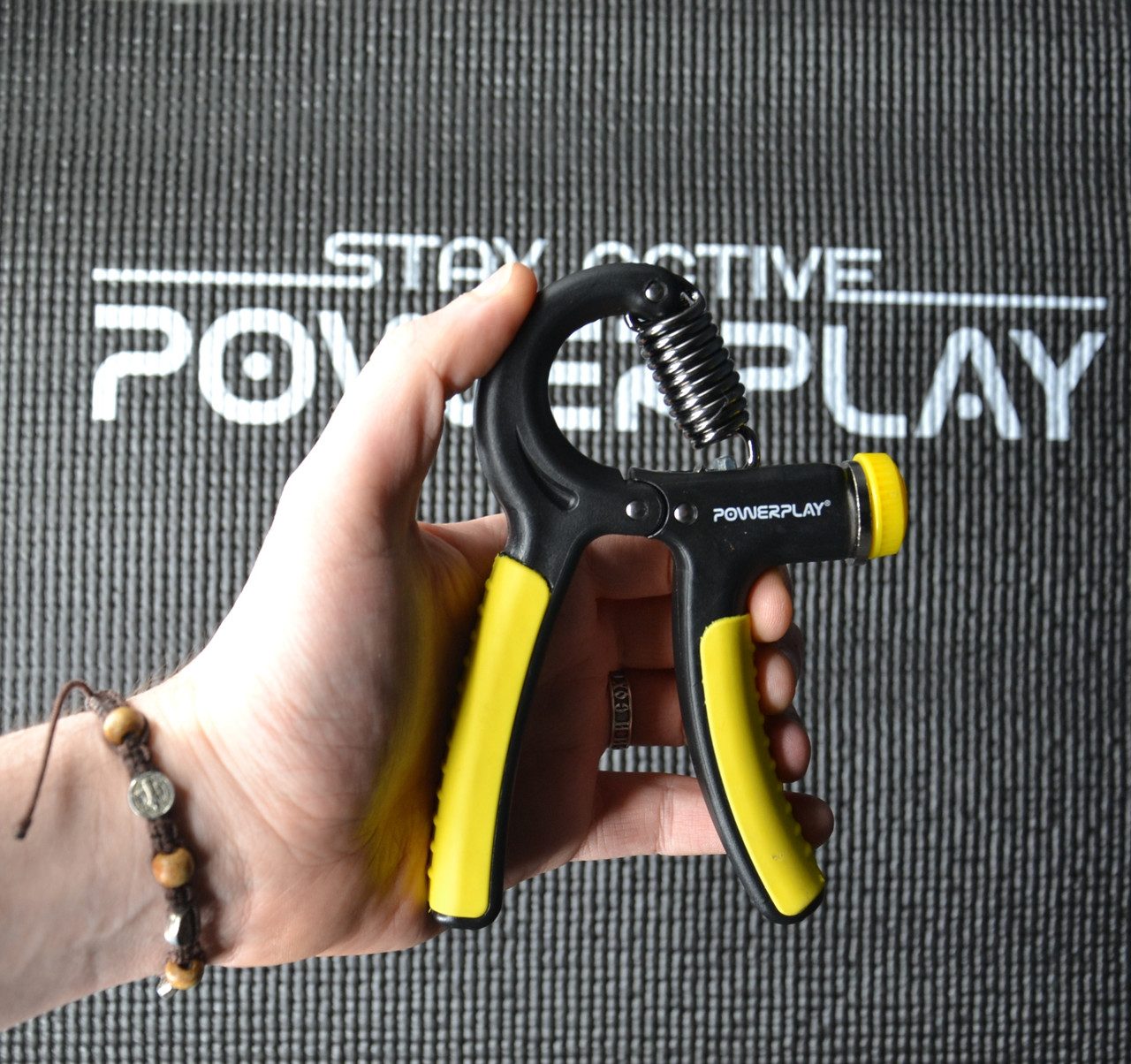 Еспандер кистьовий PowerPlay PP-4323 з регульованим навантаженням 10-40 кг. Strength Grip Чорно-жовтий
