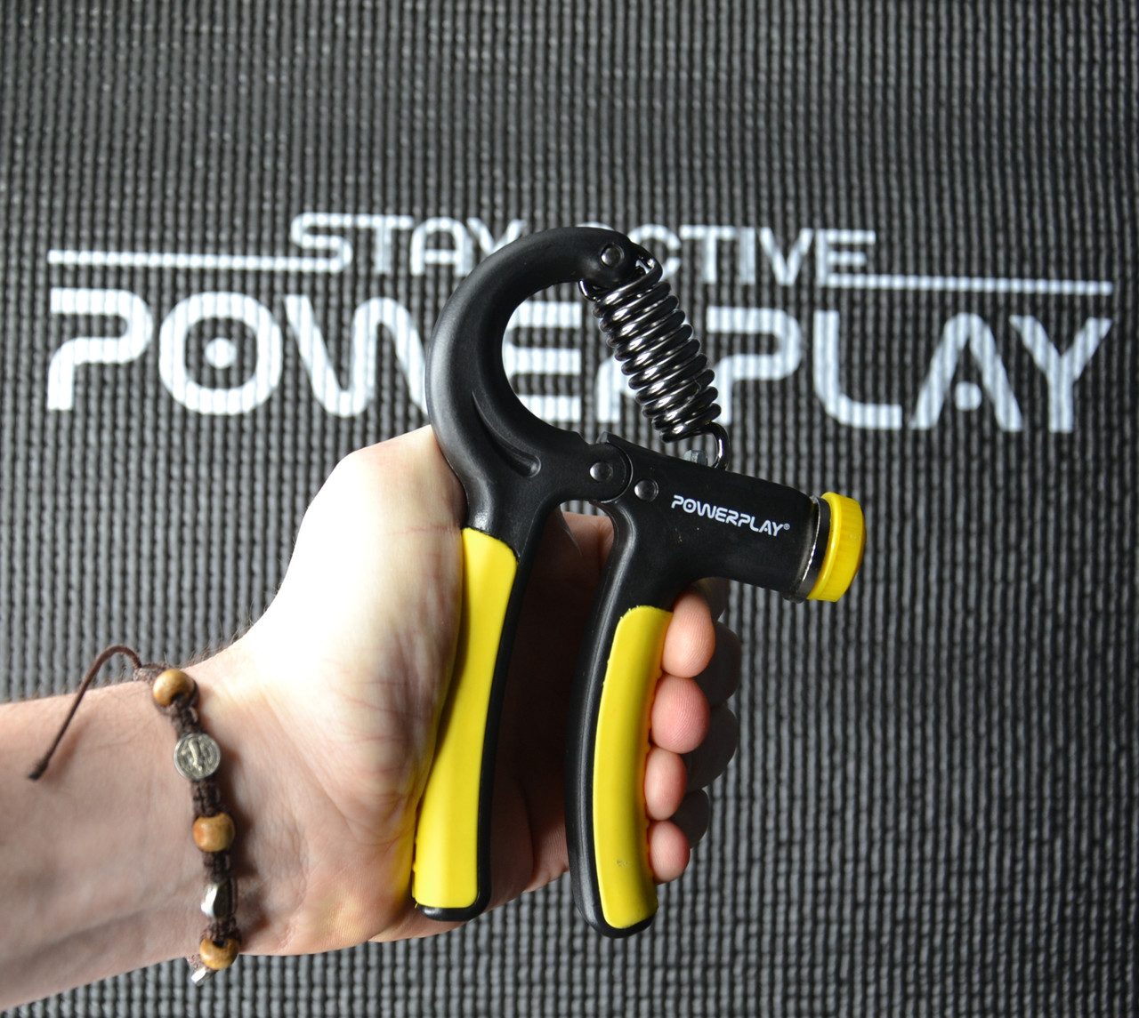 Еспандер кистьовий PowerPlay PP-4323 з регульованим навантаженням 10-40 кг. Strength Grip Чорно-жовтий
