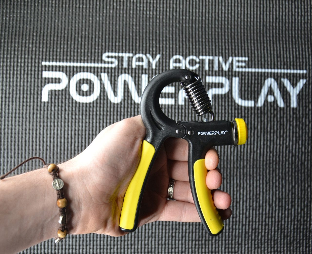 Еспандер кистьовий PowerPlay PP-4323 з регульованим навантаженням 10-40 кг. Strength Grip Чорно-жовтий