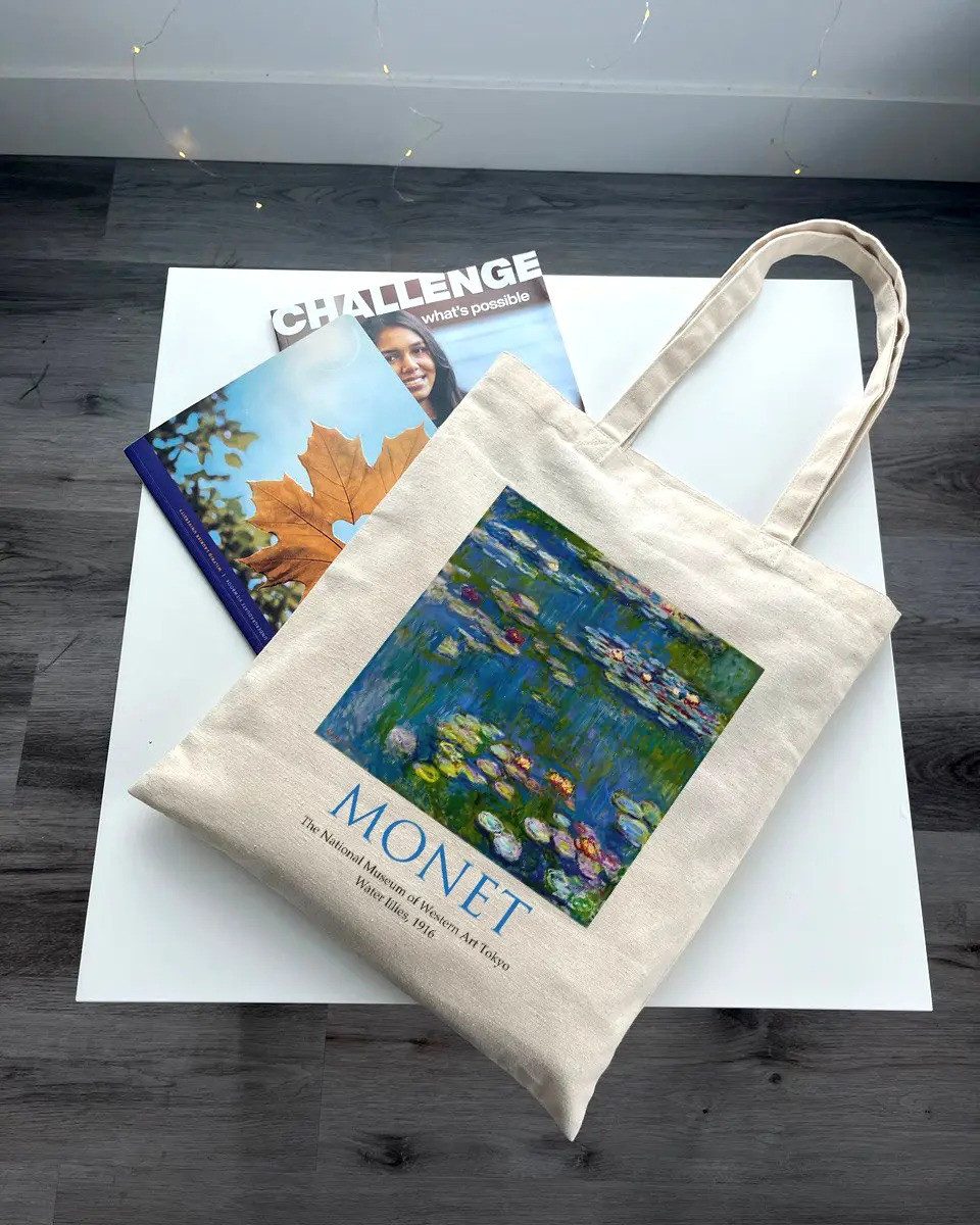 Екошопер BookOpt ВК4063 MONET «Водяні лілії» бежевий