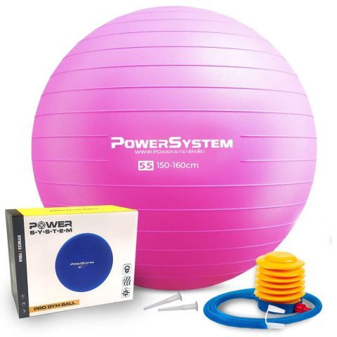М’яч для фітнесу (фітбол) Power System PS-4011 Ø55 cm PRO Gymball Pink