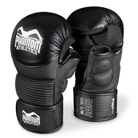 Рукавиці для ММА Phantom RIOT Pro Black S/M (капа в подарунок)