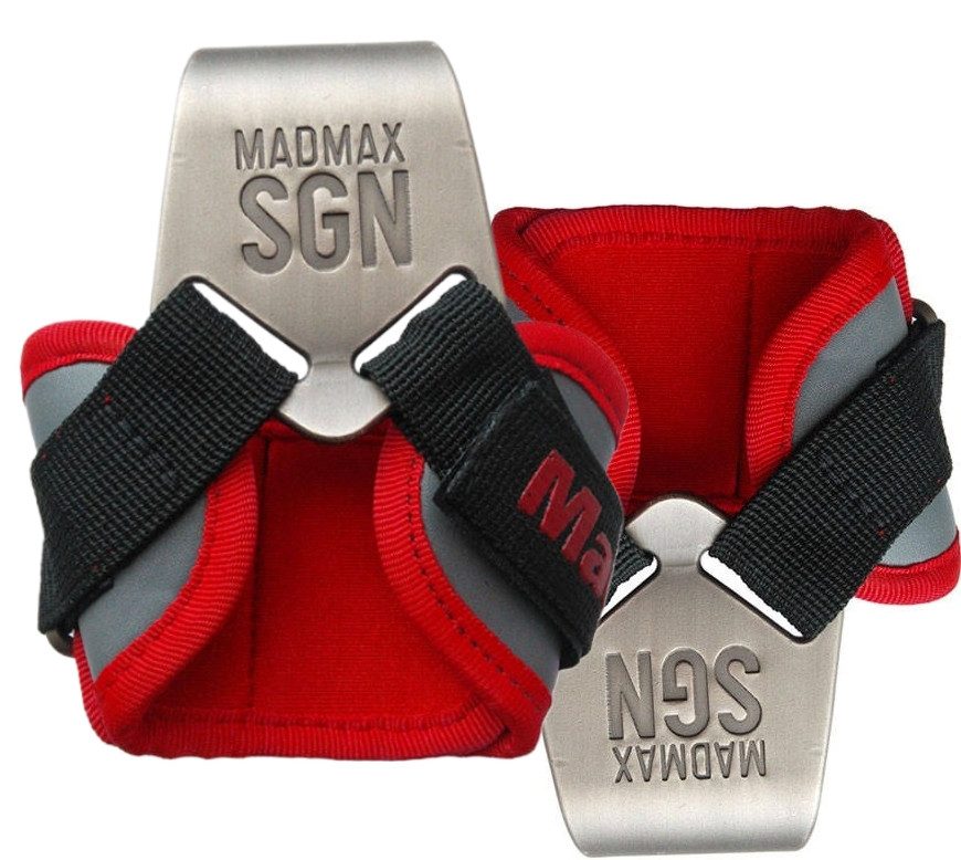 Гаки для тяги на зап’ястя MadMax MFA-330 Lat Hooks Antic silver/Grey/Red
