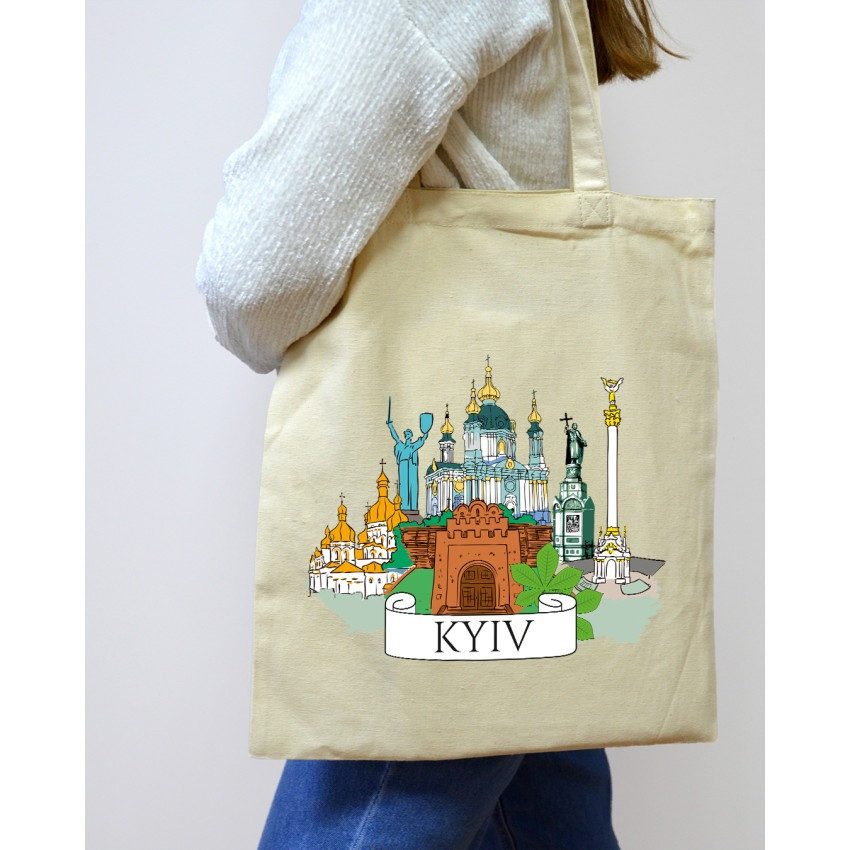 Екошопер BookOpt BK4070 “Київські пейзажі” бежевий