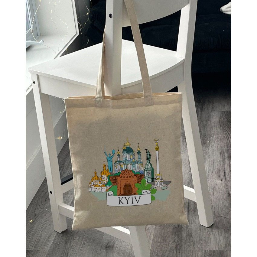 Екошопер BookOpt BK4070 “Київські пейзажі” бежевий