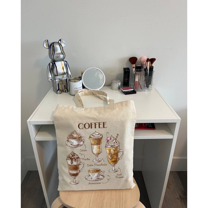 Екошопер BookOpt BK4067 “But first Coffee” бежевий