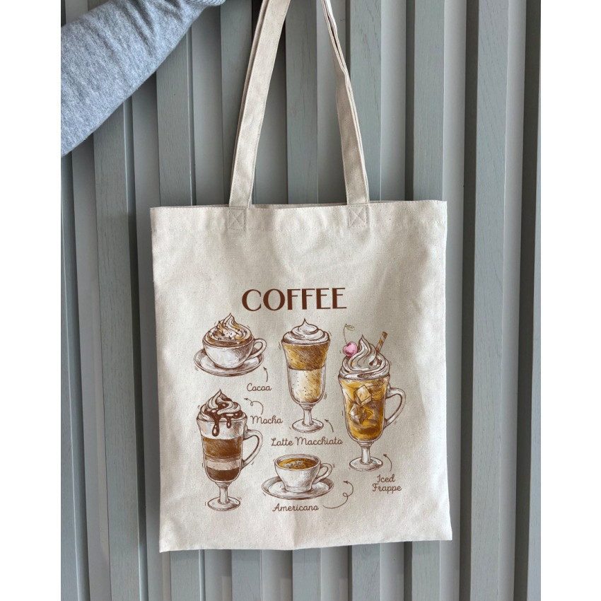 Екошопер BookOpt BK4067 “But first Coffee” бежевий