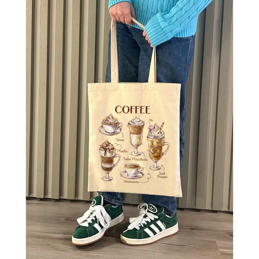 Екошопер BookOpt BK4067 “But first Coffee” бежевий