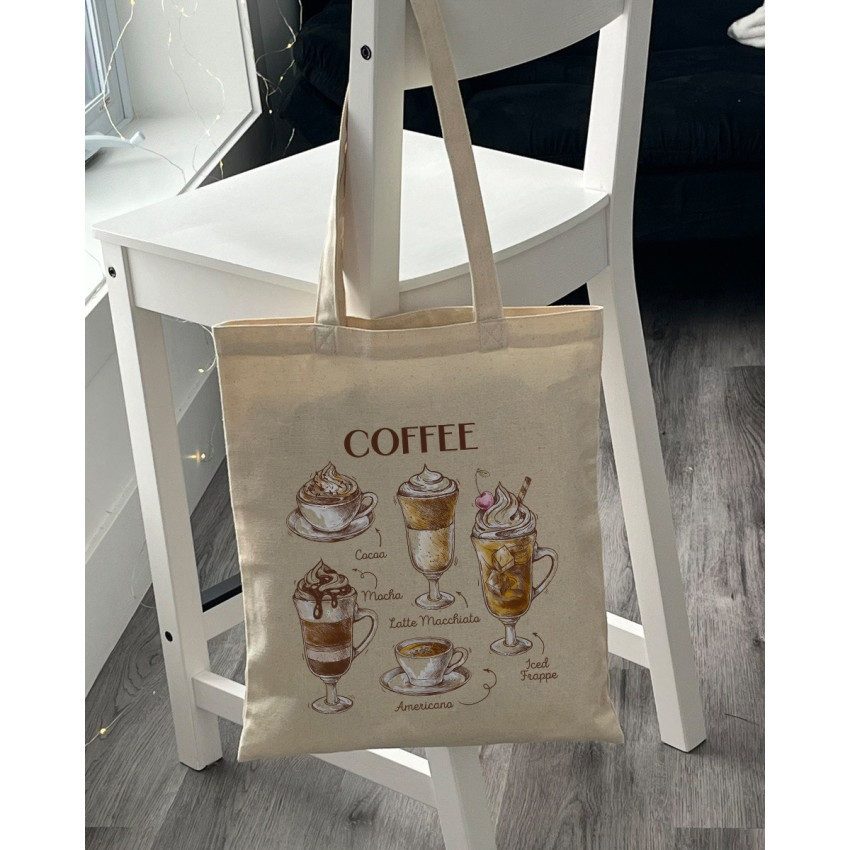 Екошопер BookOpt BK4067 “But first Coffee” бежевий