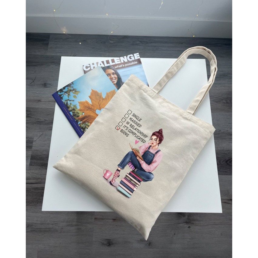 Екошопер BookOpt BK4068 “BOOKS – джерело знань” бежевий