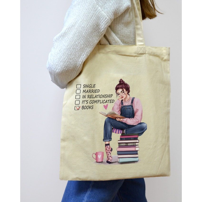 Екошопер BookOpt BK4068 “BOOKS – джерело знань” бежевий