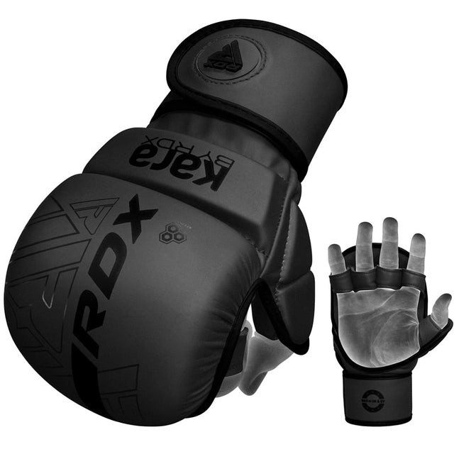 Рукавиці для ММА (Греплінгові рукавички) RDX F6 KARA Matte Black Plus S/M