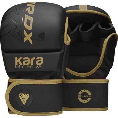 Рукавиці для ММА (Греплінгові рукавички) RDX F6 KARA Matte Golden Plus S/M