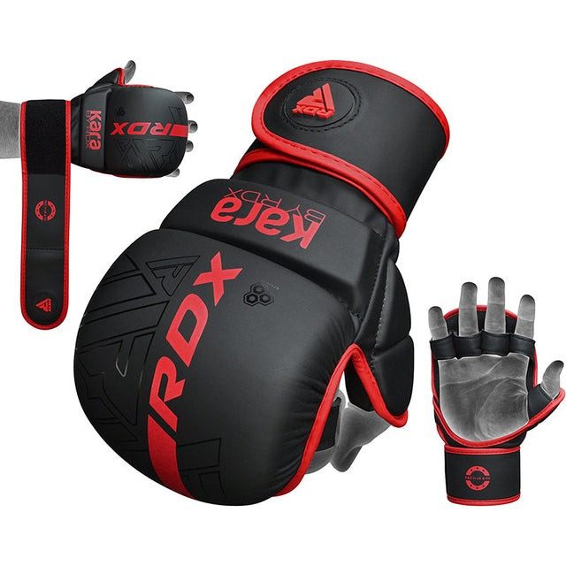 Рукавиці для ММА (Греплінгові рукавички) RDX F6 KARA Matte Red Plus S/M