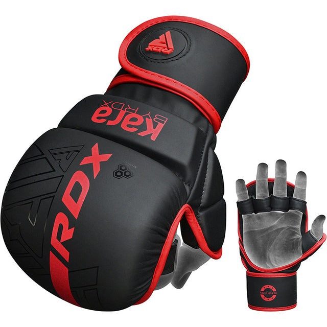 Рукавиці для ММА (Греплінгові рукавички) RDX F6 KARA Matte Red Plus S/M