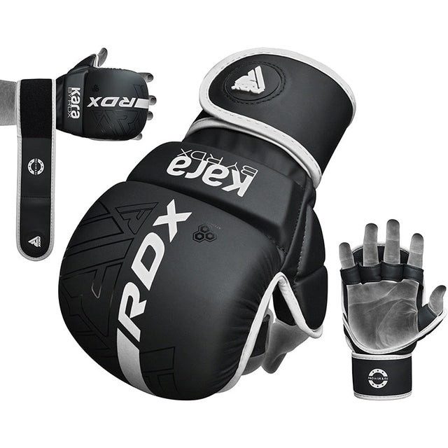 Рукавиці для ММА (Греплінгові рукавички) RDX F6 KARA Matte White Plus L/XL