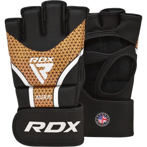 Рукавиці для ММА RDX AURA PLUS T-17 Black Golden XL