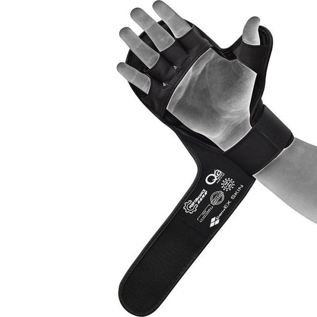 Рукавиці для ММА (Греплінгові рукавички) RDX SHOOTER AURA PLUS T-17 Black Golden XL