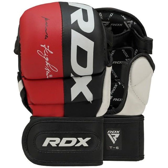 Рукавиці для ММА (Греплінгові рукавички) RDX T6 Plus Rex Red S