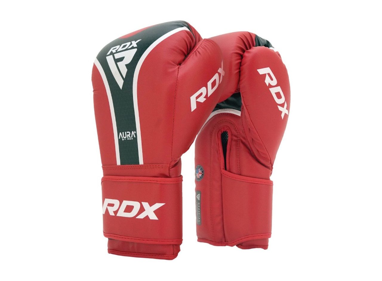 Боксерські рукавиці RDX AURA PLUS T-17 Red/Black 14 унцій (капа в комплекті)