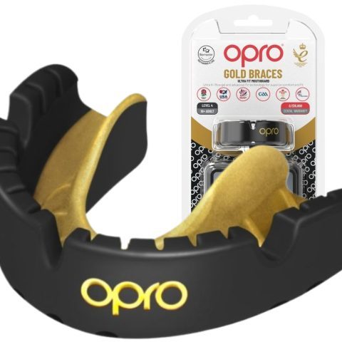Капа OPRO Gold Braces під брекети доросла (вік 11+) Blackl/Gold (art.102506001)
