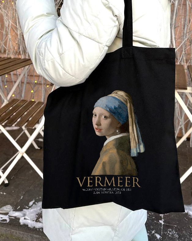 Екошопер BookOpt BK4074 VERMEER “Дівчина з перловою сережкою” чорний