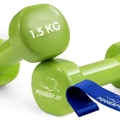 Гантелі вінілові PowerPlay  2 * 1,5 кг. PP_4103 Зелені (2шт. – пара)
