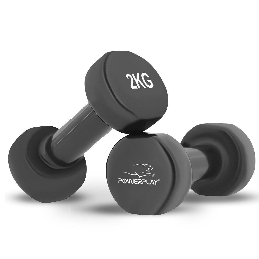 Гантелі вінілові PowerPlay 2 * 2 кг. PP_4121 Чорні (2шт. – пара)
