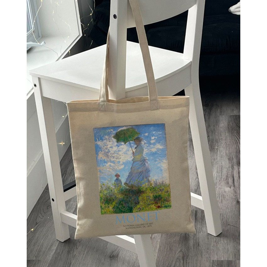 Екошопер BookOpt ВК4087 MONET Жінка з парасолькою бежевий