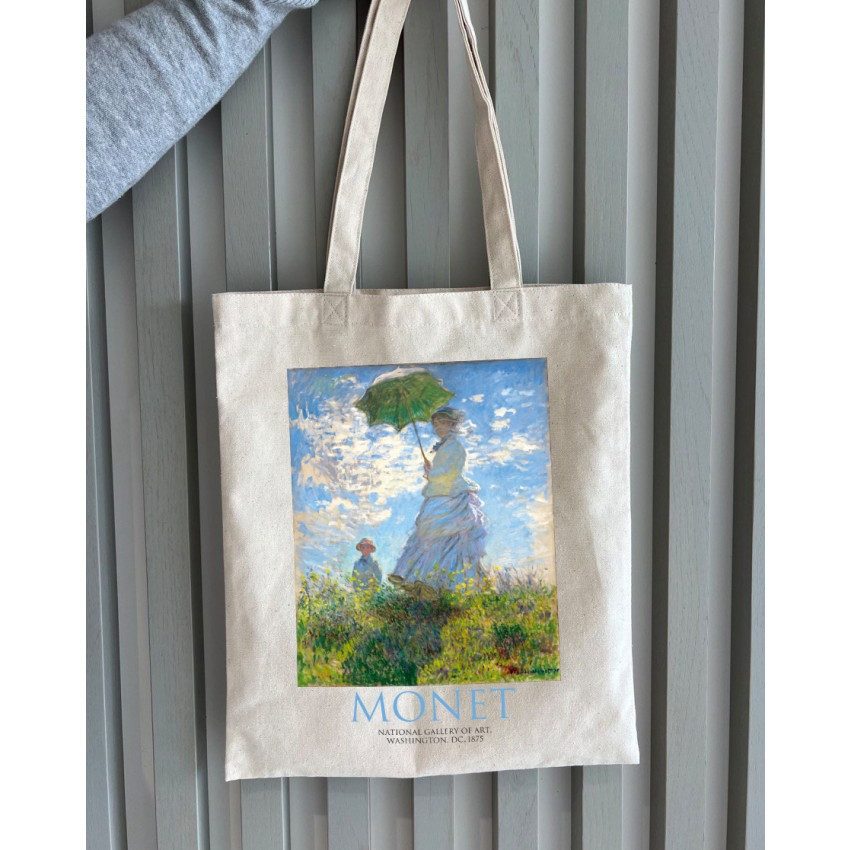 Екошопер BookOpt ВК4087 MONET Жінка з парасолькою бежевий