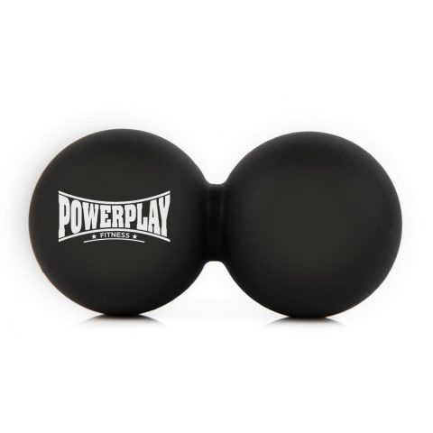 Масажний силіконовий подвійний м’яч PowerPlay PP-4355 Silicone Lacrosse Peanut Ball (6.3*12.6см.) Чорний