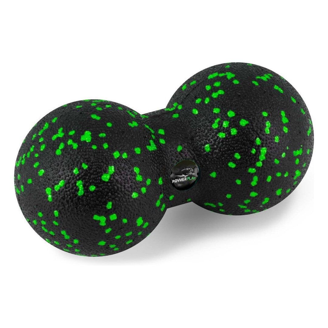 Масажний м’яч подвійний PowerPlay PP-4352 Epp foam peanut ball (d8*16cm.) Чорно/Зелений