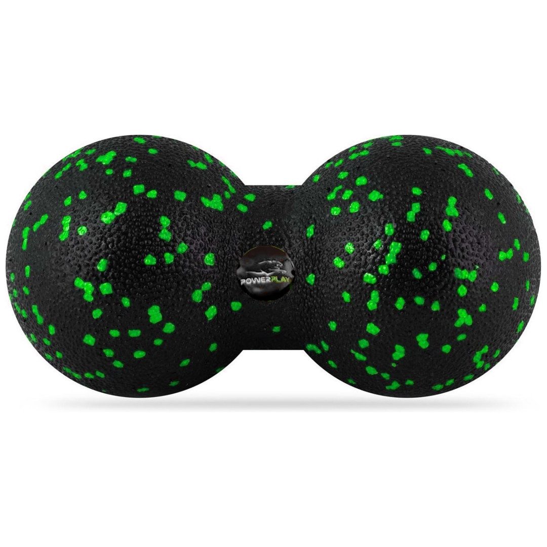 Масажний м’яч подвійний PowerPlay PP-4352 Epp foam peanut ball (d8*16cm.) Чорно/Зелений