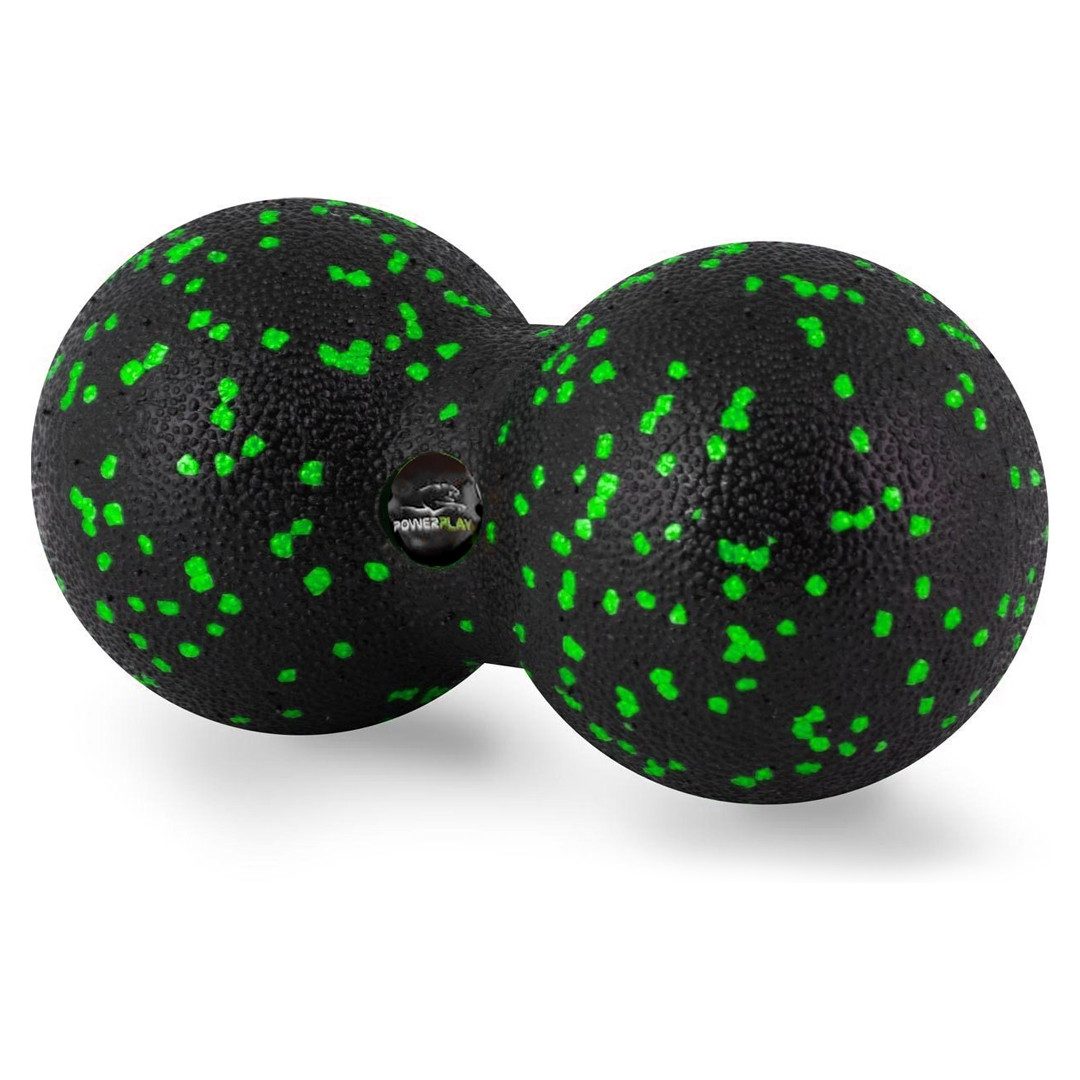 Масажний м’яч подвійний PowerPlay PP-4352 Epp foam peanut ball (d8*16cm.) Чорно/Зелений