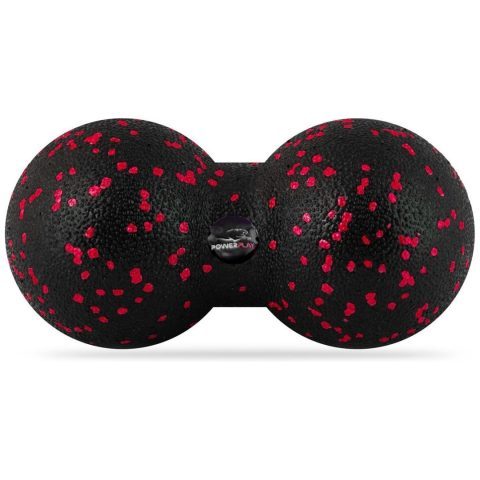 Масажний м’яч подвійний PowerPlay PP-4352 Epp foam peanut ball (d8*16cm.) Чорно/Червоний