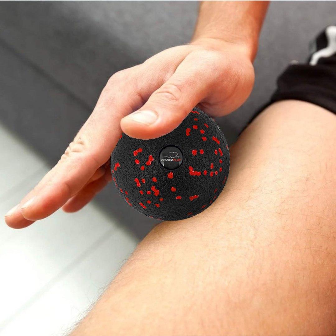 Масажний м’яч PowerPlay PP-4350 Epp Massage Ball (d8) Чорно/Червоний