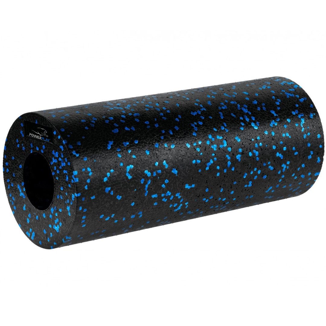 Масажний ролик (роллер) гладкий PowerPlay PP-4347 EPP Foam Roller Чорно/Синій (33×14см.)