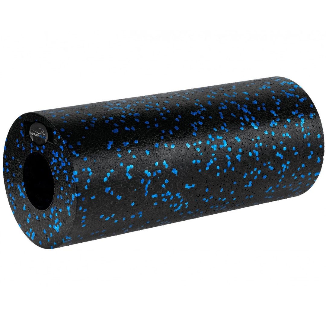 Масажний ролик (роллер) гладкий PowerPlay PP-4348 2 in 1 EPP Foam Roller Чорно/Синій (33×14см.)