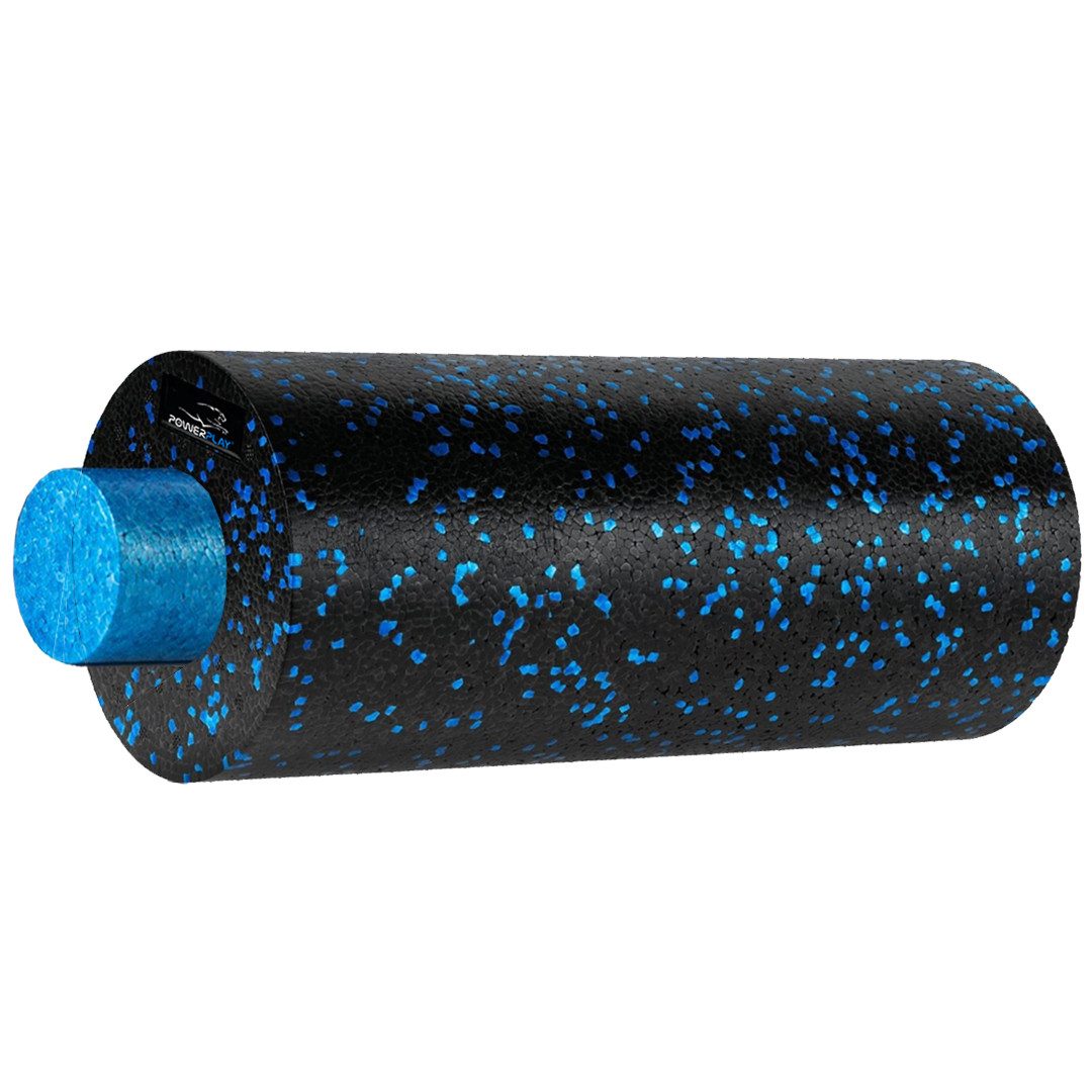 Масажний ролик (роллер) гладкий PowerPlay PP-4348 2 in 1 EPP Foam Roller Чорно/Синій (33×14см.)