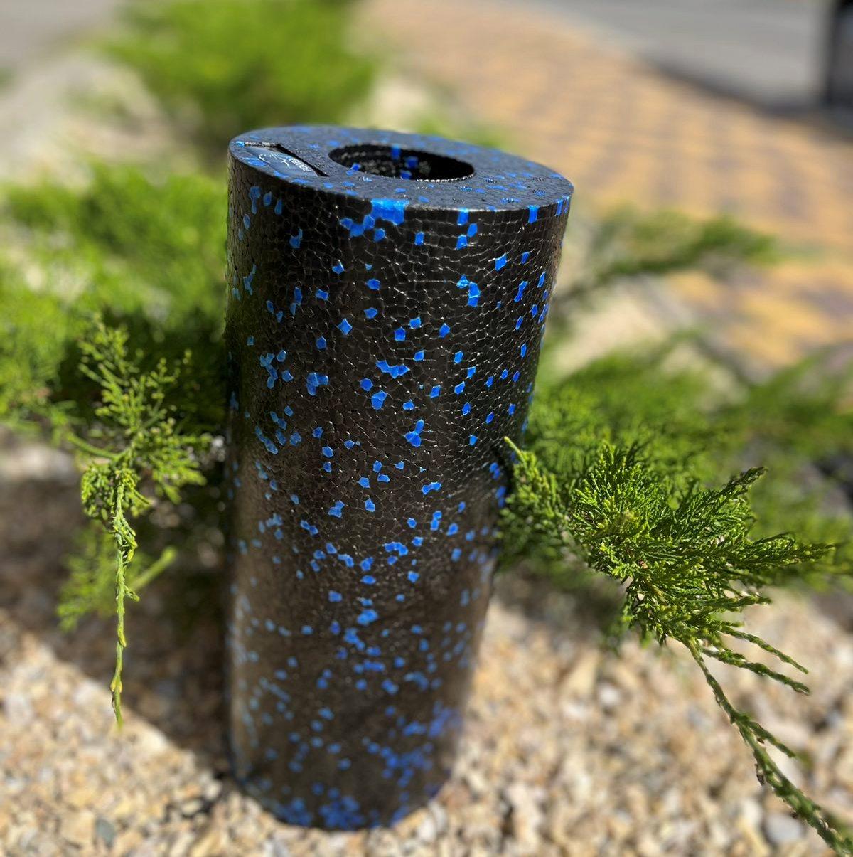 Масажний ролик (роллер) гладкий PowerPlay PP-4347 EPP Foam Roller Чорно/Синій (33×14см.)