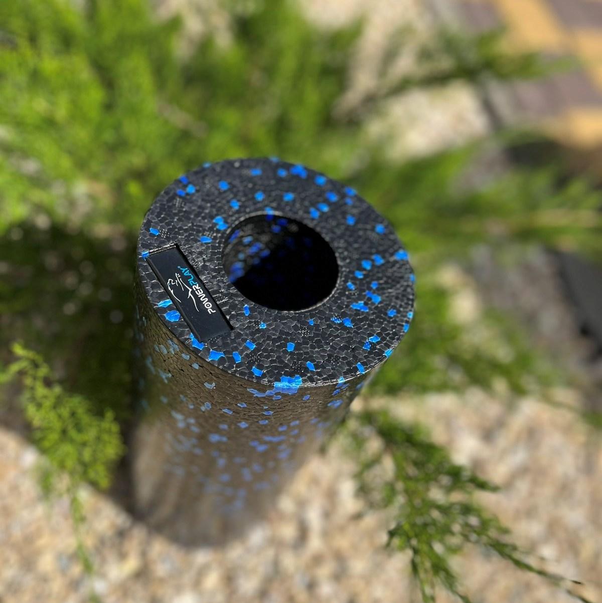 Масажний ролик (роллер) гладкий PowerPlay PP-4347 EPP Foam Roller Чорно/Синій (33×14см.)