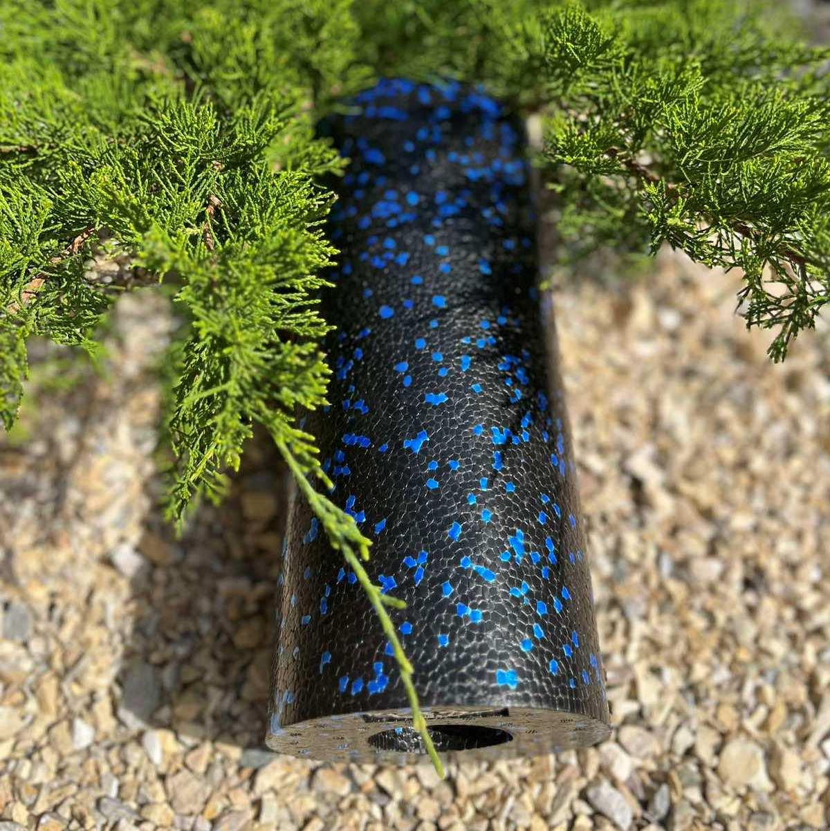 Масажний ролик (роллер) гладкий PowerPlay PP-4347 EPP Foam Roller Чорно/Синій (33×14см.)