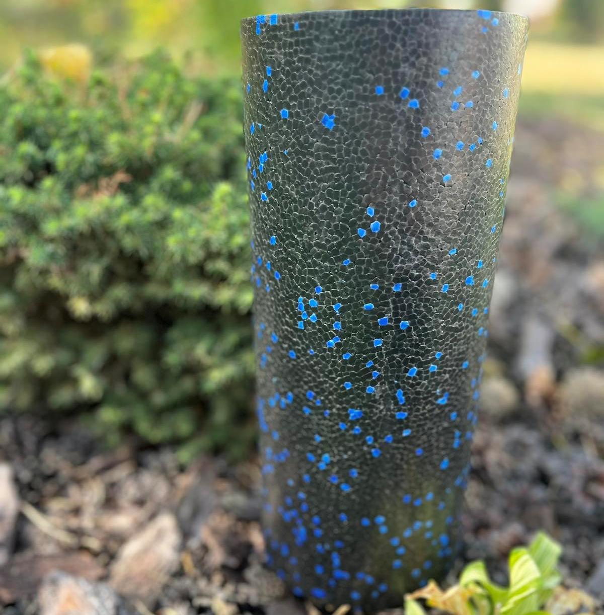 Масажний ролик (роллер) гладкий PowerPlay PP-4347 EPP Foam Roller Чорно/Синій (33×14см.)