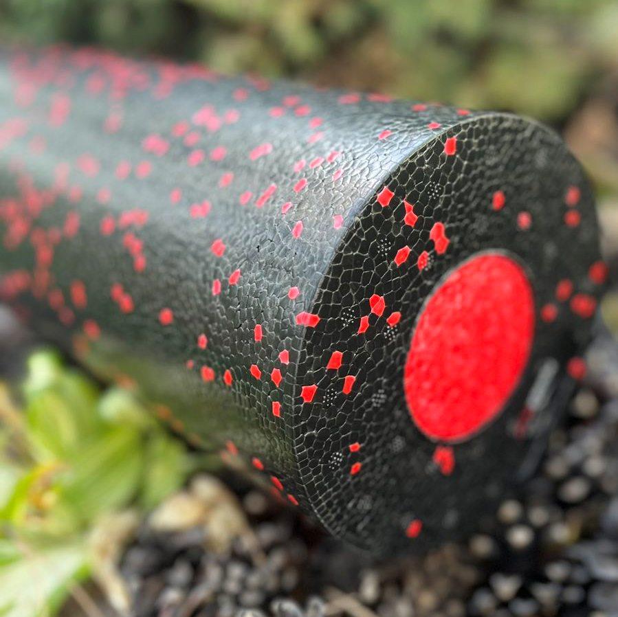 Масажний ролик (роллер) гладкий PowerPlay PP-4348 2 in 1 EPP Foam Roller Чорно/Червоний (33×14см.)