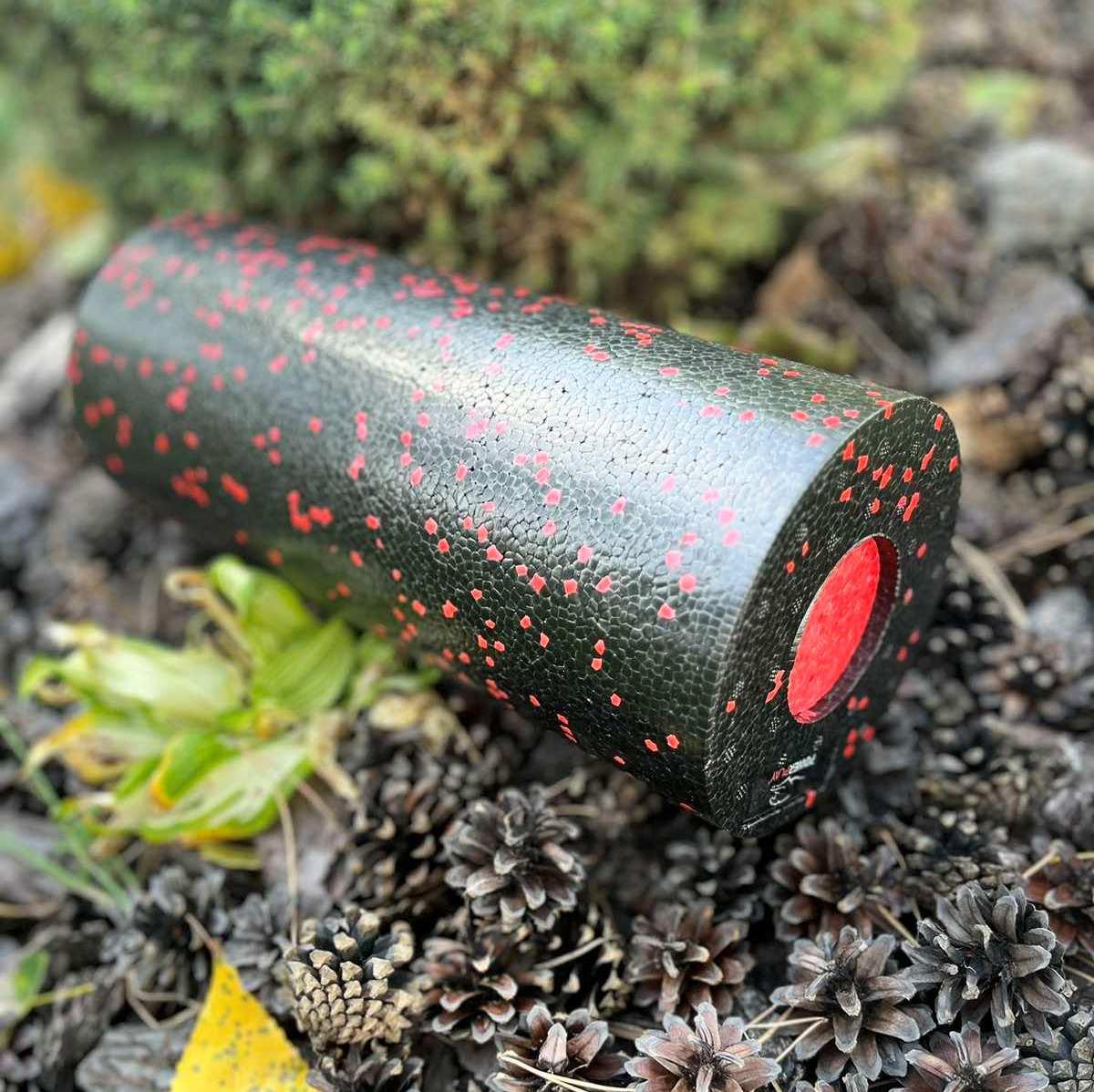 Масажний ролик (роллер) гладкий PowerPlay PP-4348 2 in 1 EPP Foam Roller Чорно/Червоний (33×14см.)