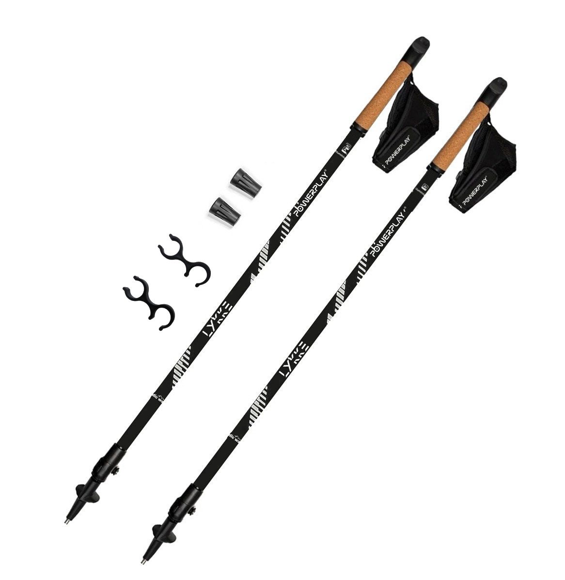 Палиці для скандинавської ходьби PowerPlay 9104 Lykke Black/White 80-135 см (пара)
