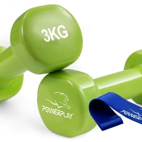 Гантелі вінілові PowerPlay 4125 Achilles 2*3 кг. Зелені (пара – 2шт.)
