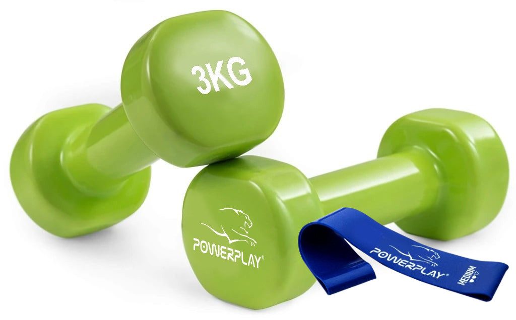 Гантелі вінілові PowerPlay 4125 Achilles 2*3 кг. Зелені (пара – 2шт.)