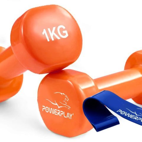 Гантелі вінілові PowerPlay 4125 Achilles 2*1 кг. Помаранчеві (пара – 2шт.)