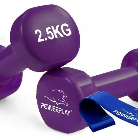 Гантелі вінілові PowerPlay 4125 Achilles 2*2.5 кг. Фіолетові (пара – 2шт.)